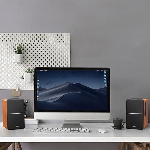 Edifier R1280DB Powered Bluetooth Bookshelf Speakers - Optical Input - Wireless Studio Monitors - 4 Inch Near Field Speaker - 42w RMS - Wood Grain thumbnail 6