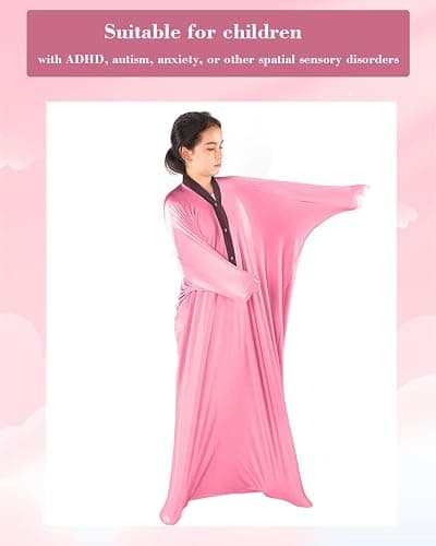 TOPARCHERY Sensory Sox Body Socks ，56" x 27" Full Body Wrap to Relieve Stress Deep Pressure Simulation Body，Good for Height: 52"-61" Large，Pink thumbnail 6