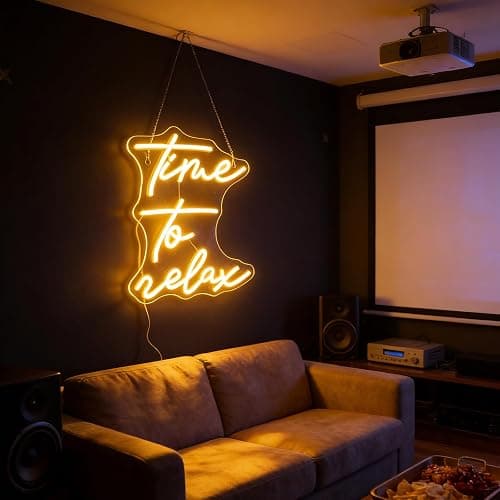 Time To Relax LED Sign Decorative Neon Sign for Bedroom Bathroom Lounge Decor Spa Relaxing Wall Art Decorations Christmas Birthday Gifts (Warm white) thumbnail 7