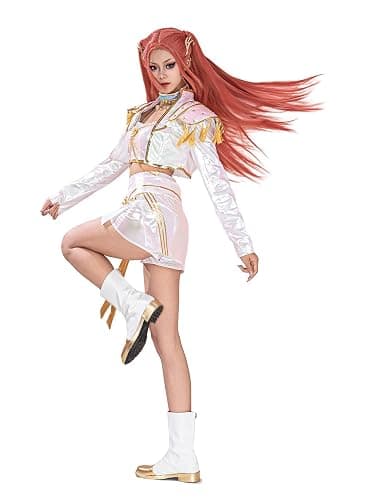 OSIAS Women Mira Cosplay Costume White Stage With Dazzling Laser Design thumbnail 2