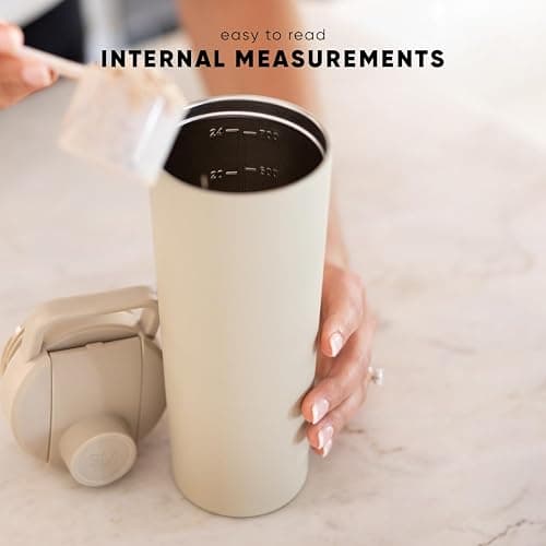 Simple Modern Stainless Steel Shaker Bottle with Ball 24oz | Metal Insulated Cup for Protein Mixes, Shakes and Pre Workout | Rally Collection | Cream Leopard thumbnail 6