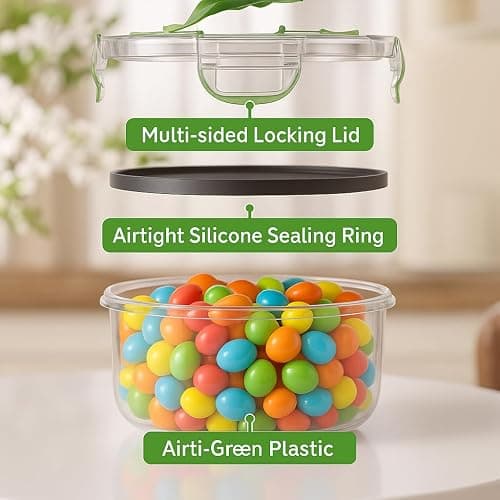RockBerry 50 Pcs Large Food Storage Containers with Lids Airtight-85 OZ to small Containers-Total 526OZ Stackable Kitchen Set -BPA Free Leak proof containers- Freezer Microwave safe thumbnail 4