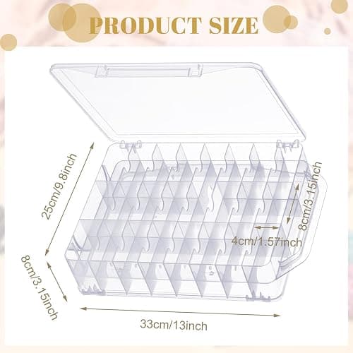 Mifoci 1 Pcs 46 Grids Sewing Organizer Double Sided Thread Box Storage Portable Clear Plastic Thread Holder for Embroidery Sewing Crafts Beads Embroidery Floss thumbnail 2