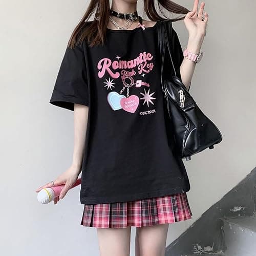 Harajuku Kawaii Short Sleeved T-Shirt Cute cat Print Women's Y2k Niche Trend Design Cartoon Spicy Girl Loose top thumbnail 7