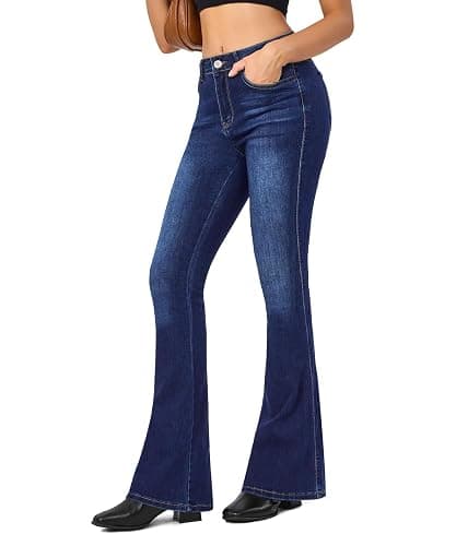 VIPONES Women's Flare Bell Bottom Jeans High Waisted Wide Leg Bootcut Jeans Stretchy Denim Pants - Image 1