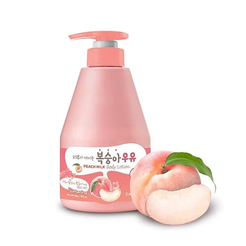 WELCOS KWAILNARA Peach Milk Body Lotion (19.75 Fl Oz) – Korean Body Lotion for Smooth & Soft Skin | Milk Protein, Royal Jelly, & Peach Extract for Radiant Skin | Paraben-Free & Non-Greasy - Image 1