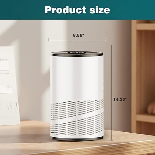 DUMOS Air Purifiers for Home Bedroom with a 3-in-1 HEPA Built-in Filter, Covers up to 1200 ft², True H13 Air Cleaner with Quiet Sleep Mode for Large Room, Removing Odor Smoke Dust Pet Dander White - White - 3 in 1 Purifier thumbnail 2