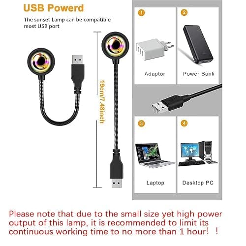 KAVAVO Smart APP 16 Million Color Sunset Lamp Led Projector Home Decoration Photography Background Night Light (1 PCS) thumbnail 6