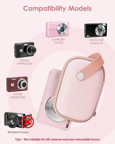 Digital Camera Case for CAMKORY DC403 FHD 1080P/ KODAK PIXPRO FZ55/ FZ45/ STUOGYUM DC402-AF, SD Card Storage Travel Carrying Cute Case Bag Small thumbnail 3