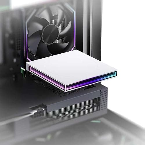 Jungle Leopard PC Case ARGB Square Figurine Shelf, Figure Stand, Infinity Mirror Design Floating PC Shelf for Figure - 120mm Fan Accessories-White - Image 1