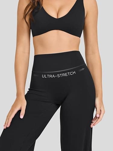 Straight Leg Leggings Women, Butt Lifting High Waisted Wide Leg Yoga Pants, No Front Seam Workout Gym Lounge Pants thumbnail 8