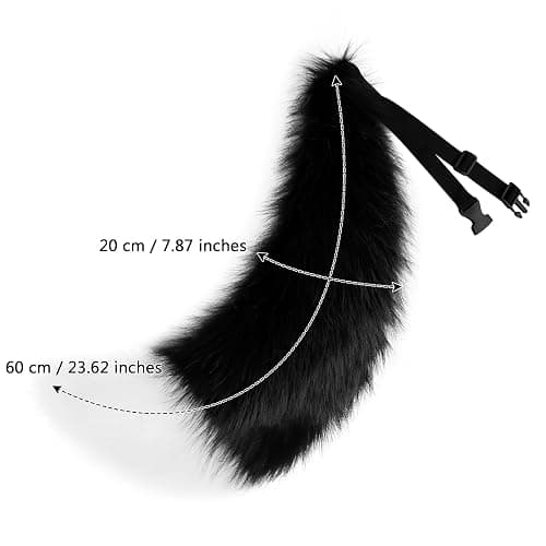 Adolala Faux Fur Wolf Fox Tail with Adjustable Elastic Belt Halloween Cosplay Costume Accessory thumbnail 3