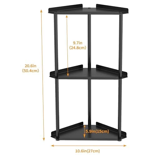 Jesginboo 3 Tier Bathroom Counter Organizer, Vanity Organizer Corner Shelf, Skincare, Makeup Countertop Organizers, Kitchen, Bathroom Counter Storage, Black thumbnail 3