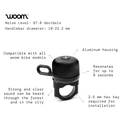 woom Bing Bell, Children’s Classic Bicycle Bell Accessory, Aluminum Bike Bell for Kids with Loud Clear Safety Sound (Fits 19 mm-22.2 Handlebars) thumbnail 2