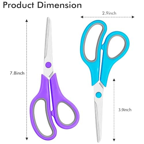 30 Pack Scissors Bulk, 8 Inch Sharp Scissors All Purpose for Office School Classroom, Shear Fabric Sewing Craft Cutting Paper for Adults Teachers Students, School Supplies for Right/Left Handles thumbnail 3