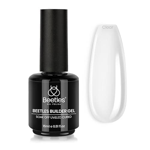 Beetles Builder Gel for Nails,0.51 oz 8 in 1 Strengthening Nails Enhancement Building Apex for Beginners & DIY Salon Manicure,Clear Builder Nail Gel,LED & UV Lamp Needed - Image 1