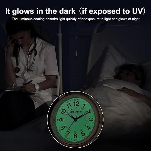 GOLDEN HOUR Waterproof Nurse Watch for Medical Professionals, Students Women Men - Military Time Luminouse Easy Read Dial, 24 Hour with Second Hand, Colorful Silicone Band thumbnail 6