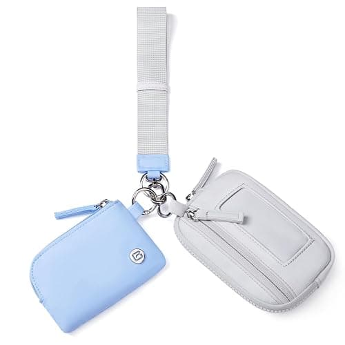 POIUGOYA Nylon Wristlet Wallets, Dual Pouch Keychain Wristlet Wallet, RFID Small Wallet With Coin Pouch,ID Window For Travel - Image 1
