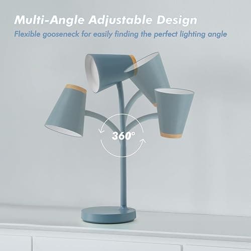 EJIAXIN Desk Lamps for Home Office - Small LED Desk Lamp Touch Dimmable Reading Light for College Dorm Room - Adjustable Flexible Gooseneck Table Lamp for Bedside Bedroom Nightstand Blue thumbnail 6