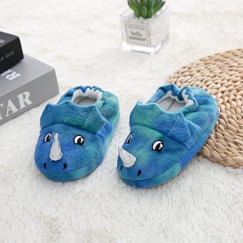 Toddler Boys Slippers Cartoon Cute Animals Plush Warm Home Shoes thumbnail 2