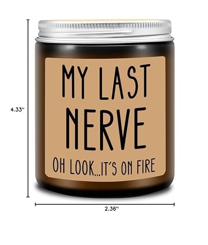 Homsolver Gifts for Women, Funny Friendship Gift for Best Friend - My Last Nerve Lavender Candle - Birthday Christmas Unique White Elephant Stocking Stuffers Gifts for Adults, Women, Her, BFF, Sister thumbnail 10