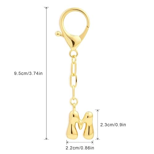 Fohufo Christmas Stocking Stuffers for Women - Cute Initial Bag Charms, 14K Gold Plated Keychain, Personalized Birthday Gifts thumbnail 6