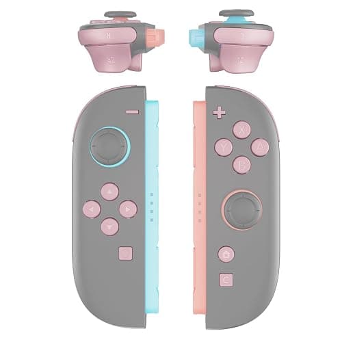 eXtremeRate DIY Replacement Full Set Buttons for Joycon 2, Custom ABXY Direction Keys Dpad + - C Home Capture Release L R ZR ZL Trigger Buttons for Nintendo Switch 2 Controller - Cherry Blossoms Pink - Image 1