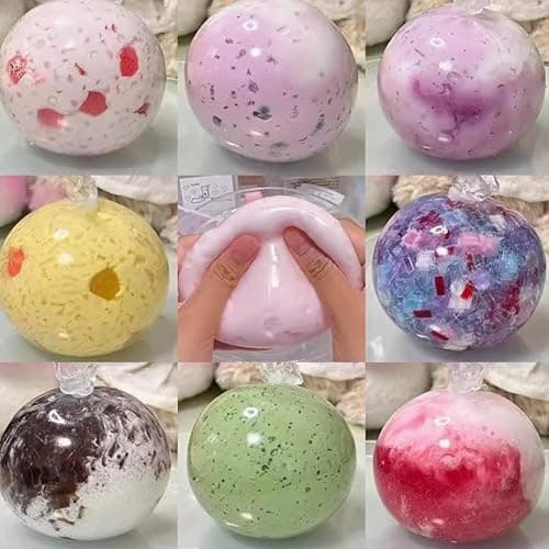 DIY Stress Ball Making Kit with Clear TPR Skins,Complete Squishies Ball Maker Set with Air Pump, Expander Tool and Fillers for Adults,Stress Relief Sensory Toys Arts and Crafts for Teens (A) thumbnail 2