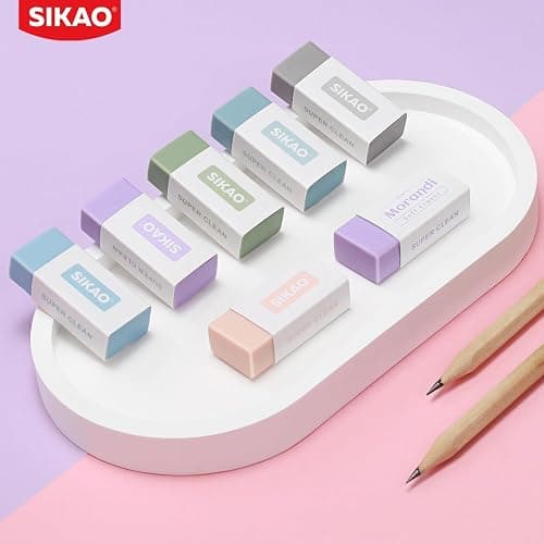 Morandi Erasers, 12 Pack Aesthetic Block Pencil Erasers – Soft Neutral Colors, Smudge-Free Latex-Free Erasers for School, Office, Journaling & Drawing thumbnail 8