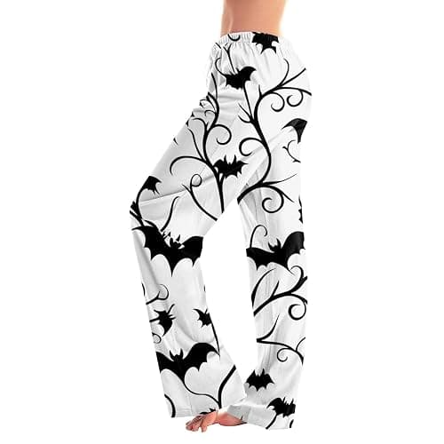 Halloween Pajamas Pumpkin Ghost Skeleton Drawstring Cozy Comfortable Skull Spooky Orange Pj Pants Halloween Outfits thumbnail 2