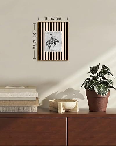 ZZLWBKGL Western Wall Decor Cowboy Canvas Art Vintage Framed Wall Art | Farmhouse Striped Artwork Retro Country West Stamp Picture Bucking Bronco Paintings for Living Room Bedroom 8x10in thumbnail 2