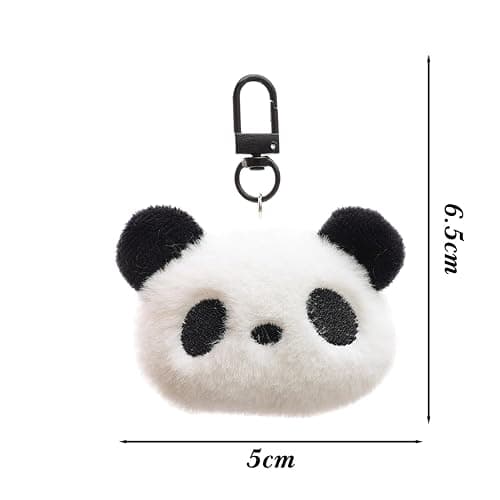 Cute Cartoon Panda Keychains Women Men Plush Panda Doll Bag Pendant Car Keyring Accessories thumbnail 2