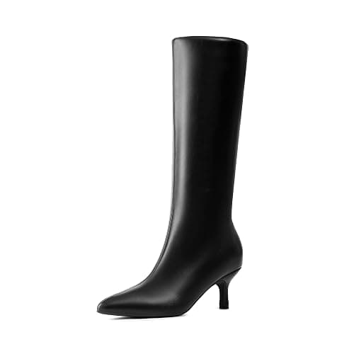 DREAM PAIRS Women's Knee High Kitten Heel Boots Sexy Pointed Toe Fashion Long Tall Boots - Image 1