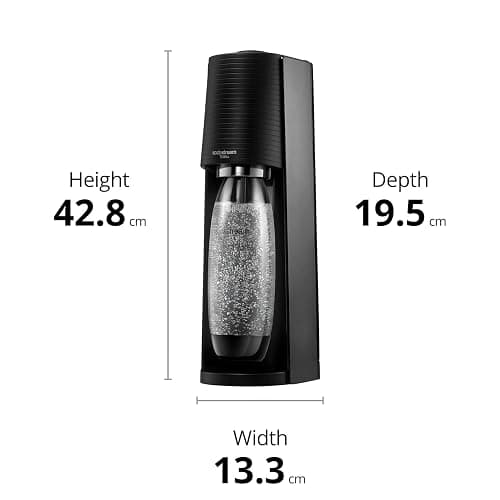 SodaStream - Terra Sparkling Water Maker, Quick Connect CO2 System, Includes 60L Gas Cylinder, BPA-Free 1L Bottle, Eco-Friendly & Reduces Plastic Waste, Black thumbnail 2