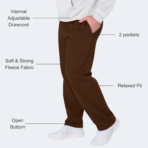 Hanes Men's EcoSmart Sweatpants, Athletic Lounge Pants with Pockets, Open Hem Bottom, Fleece Pants thumbnail 3