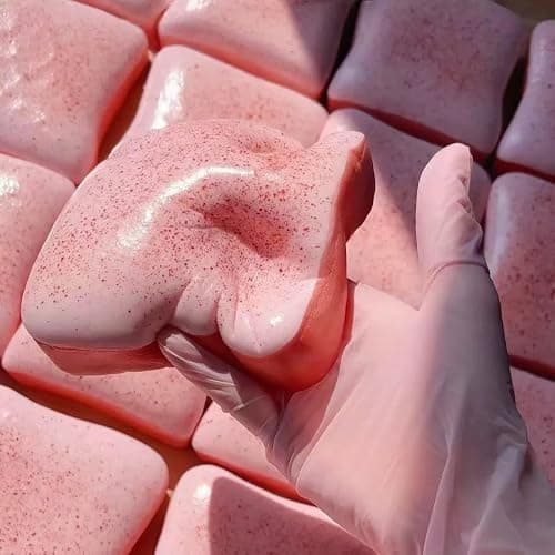 SUISUILE 4.3 Inch Sticky Bread Squishy Toys, Super Soft Strawberry Toast Slow Rising Squishy, Realistic Toast-Shaped Squeeze Toy, Big Food Squishies for Adults Stress Relief thumbnail 5