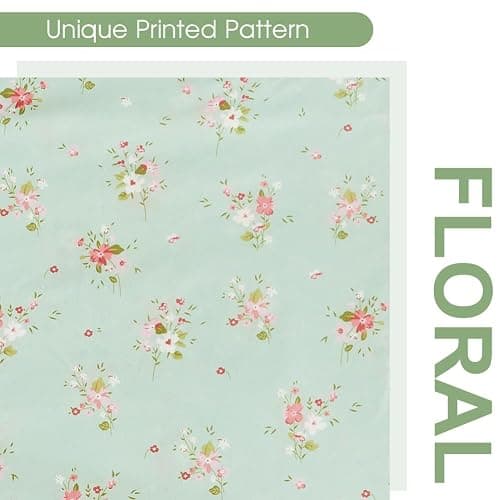 HYPREST Mint Floral Sheets Queen Size, Deep Pocket Sheets Soft Breathable Farmhouse 4pcs Bed Sheet Sets thumbnail 5