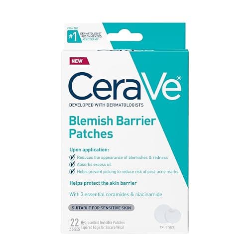 CeraVe Hydrocolloid Blemish Patches, Oil Absorbing Spot Control with Ceramides and Niacinamide, Allergy-Tested & Suitable For Sensitive Skin, Ultra-Thin & Blends Into All Skin Tones, 22ct - Image 1