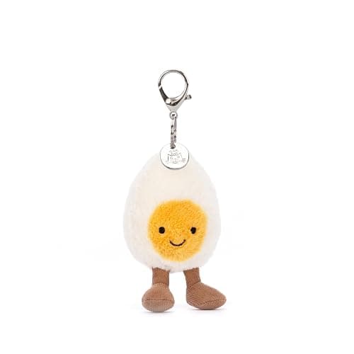Jellycat Amuseables Happy Boiled Egg Bag Charm, 4 inches - Food and Drink Plush Keychain - Great Gift Idea thumbnail 2