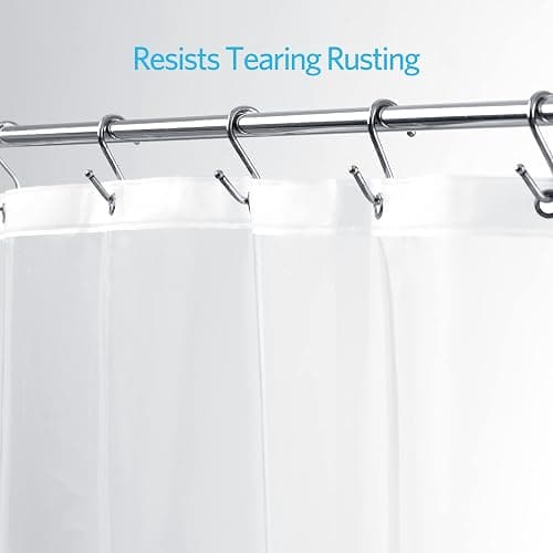 EHZNZIE Clear Shower Curtain Liner Light Weight PEVA, Shower Liner 72x72 Inches, Waterproof, No Chemical Smell with 12 Rust Proof Metal Grommets Holes for Bathroom Shower Curtain thumbnail 2