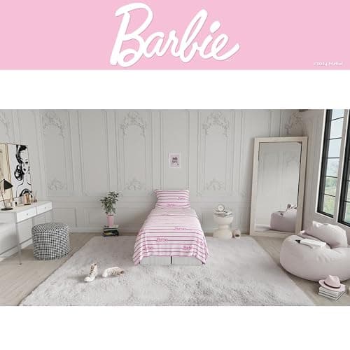 Barbie Logo Bedding Super Soft Cozy Microfiber 3 Piece Twin Sheet Set, (Officially Licensed Product) by Franco thumbnail 6