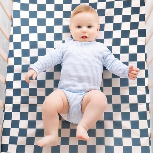 4 Pack Checkered Plaid Crib Sheets Neutral Breathable Buffalo Check Fitted Baby Sheets Nursery Sheets for Baby Boys or Girls (Crib) thumbnail 4