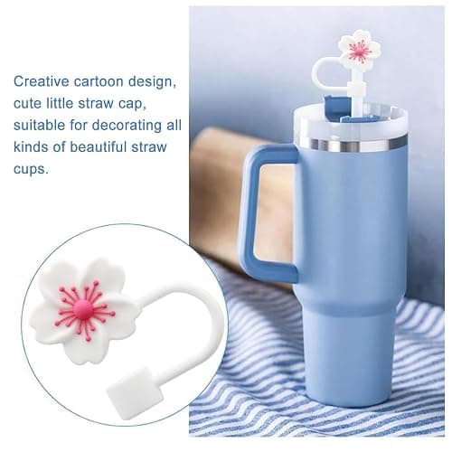 Straw Cover Cap for Stanley Cup,Silicone Straw Topper 10 mm 0.4 in Reusable Straw Tips Lids,Straw Tip Covers for Stanley Cups Accessories thumbnail 5