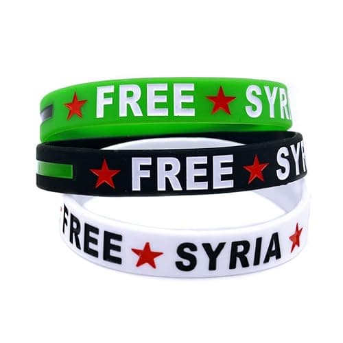 ZENRUIMING 6 Free Syrian Flag Bracelets, Men's and Women's Silicone Ornaments, Sports Bracelets thumbnail 7