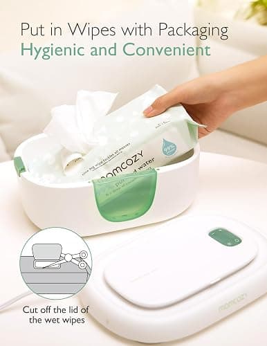 Momcozy Baby Wipe Warmer, Innovative Spring Design, Large Capacity Wipes Dispenser, Fast and Even Heating, 4 Modes of Temperature Heating Control, Diaper Wipe Warmer with Night Light thumbnail 7