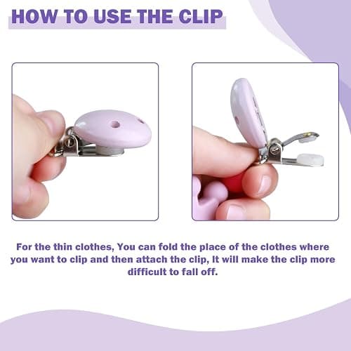 SCOM Reborn Baby Doll Accessories Set - Koala Silicone Pacifier Clips & Rainbow Magnetic Pacifiers & Removable Reusable Baby Doll Bottles for Reallife Realistic Dolls Girls Boys, Purple Style, 3 Pcs thumbnail 7