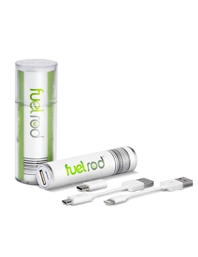 FuelRod Portable Charger Kit - Pack of 2 - Includes All Cables & Adapters Compatible with All Tablets & Smart Phones, Rechargeable Backup Power Bank, Swap for Charged Rod at Kiosk - Image 1