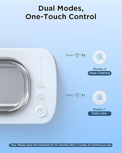 OSLTWI Ultrasonic Jewelry Cleaner Machine: 48KHz Ultra Sonic Cleaner for Jewelry,Eyeglass,Rings,Watch Band,Dentures,with Dual Cleaning Modes,350ML 304 Stainless Steel Tank,Gift for Wife,Mom,Daughter thumbnail 4