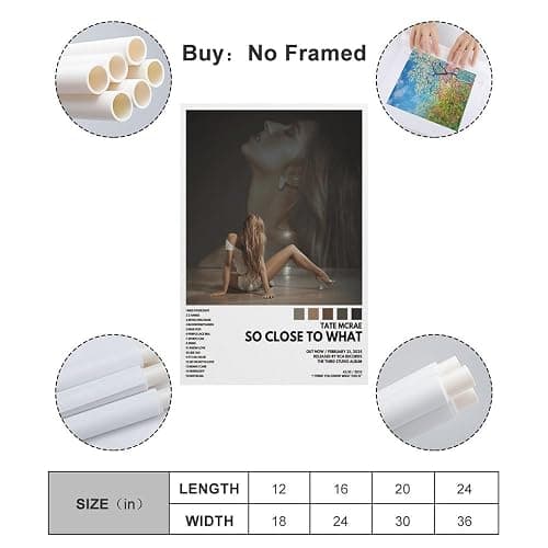 Tate McRae So Close To What Posters & Prints on Canvas Wall Art Poster for Room Decor Unframe:12x18inch(30x45cm) thumbnail 2