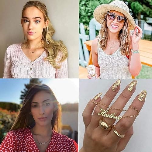 MOMOL 18K Gold Plated Stainless Steel Name Necklace Personalized Custom Name Necklace Customized Nameplate Necklace for women thumbnail 5
